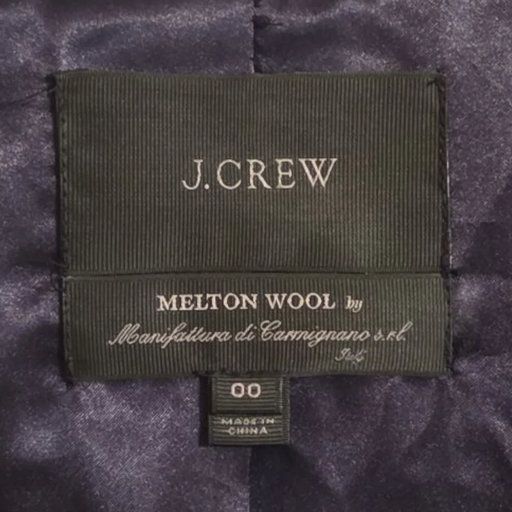 J. Crew Melton Wool Navy Blue Pea Coat With Toogle Front And Hood Size 00 - Picture 9 of 11